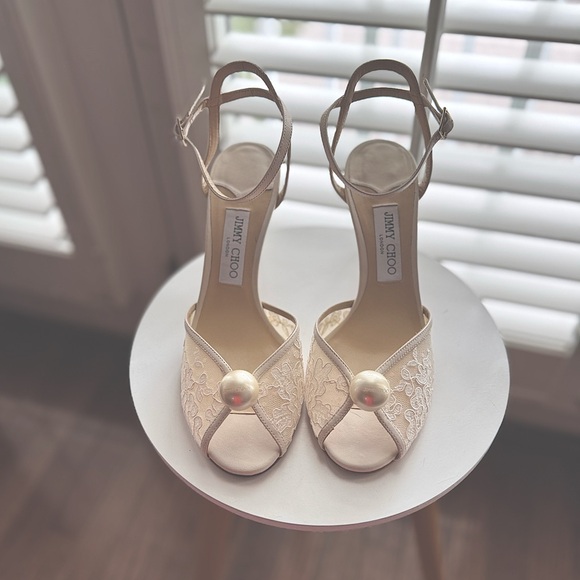 Jimmy Choo White Lace Heels - Picture 8 of 8